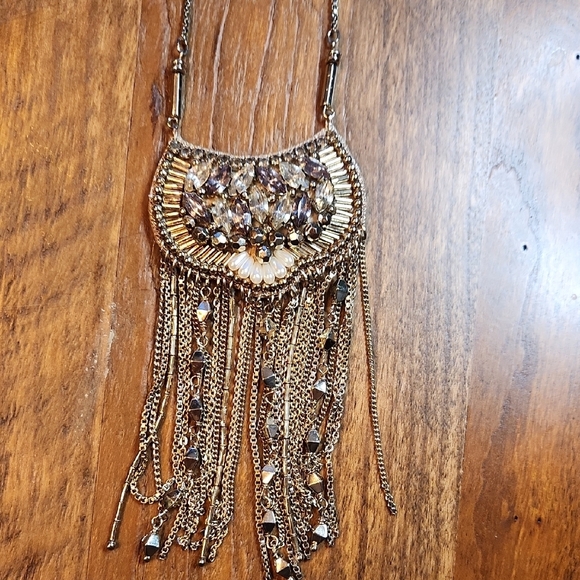 Stella & Dot Gold Fringe Necklace - Picture 3 of 6